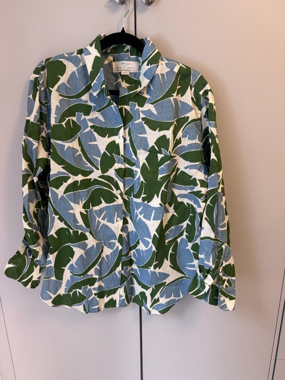 Trovata Birds of Paradis Marianne B Ruffle Sleeve Shirt - Palm Print